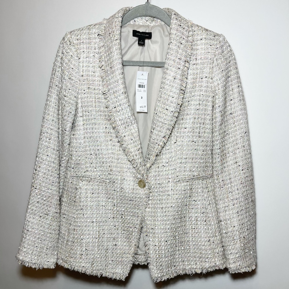 Ann Taylor Tweed Blush Blazer